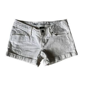 Mossimo Mid Rise Midi Shorts White 0 25 Cotton Stretch Denim